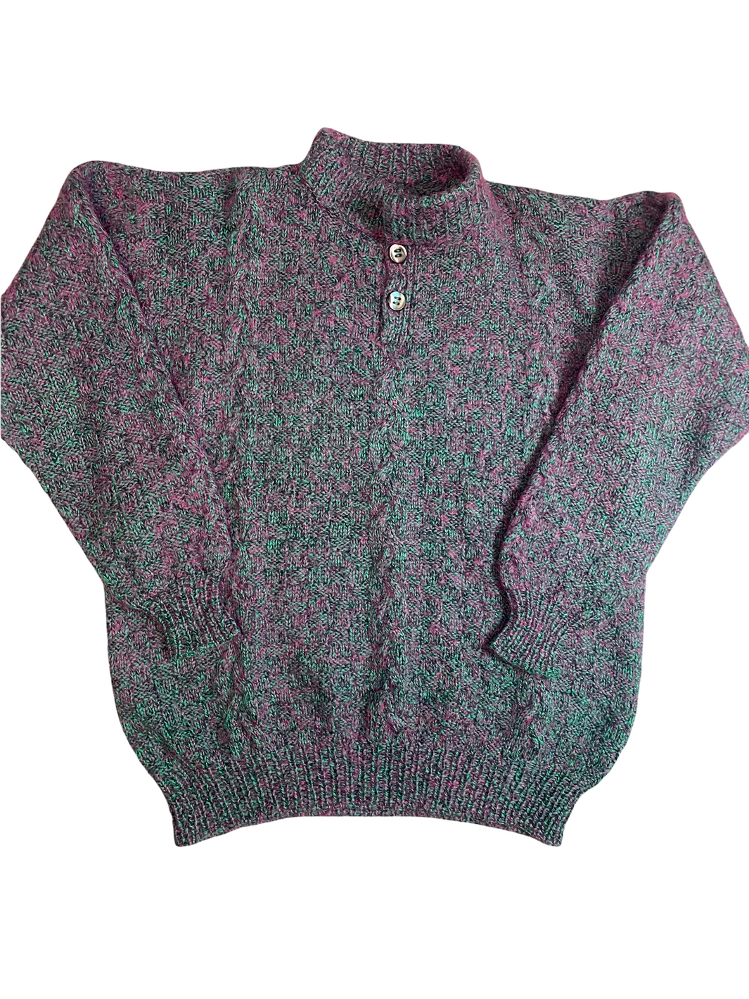 Wool Pullover „GreenViolettSilence“