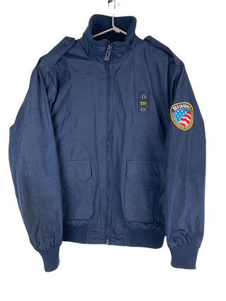 Blauer Bomberjacke